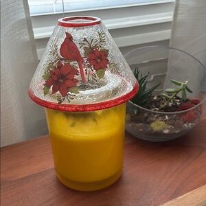 Decorative Cardinal Glass Candle Lamp for Yankee Candle
